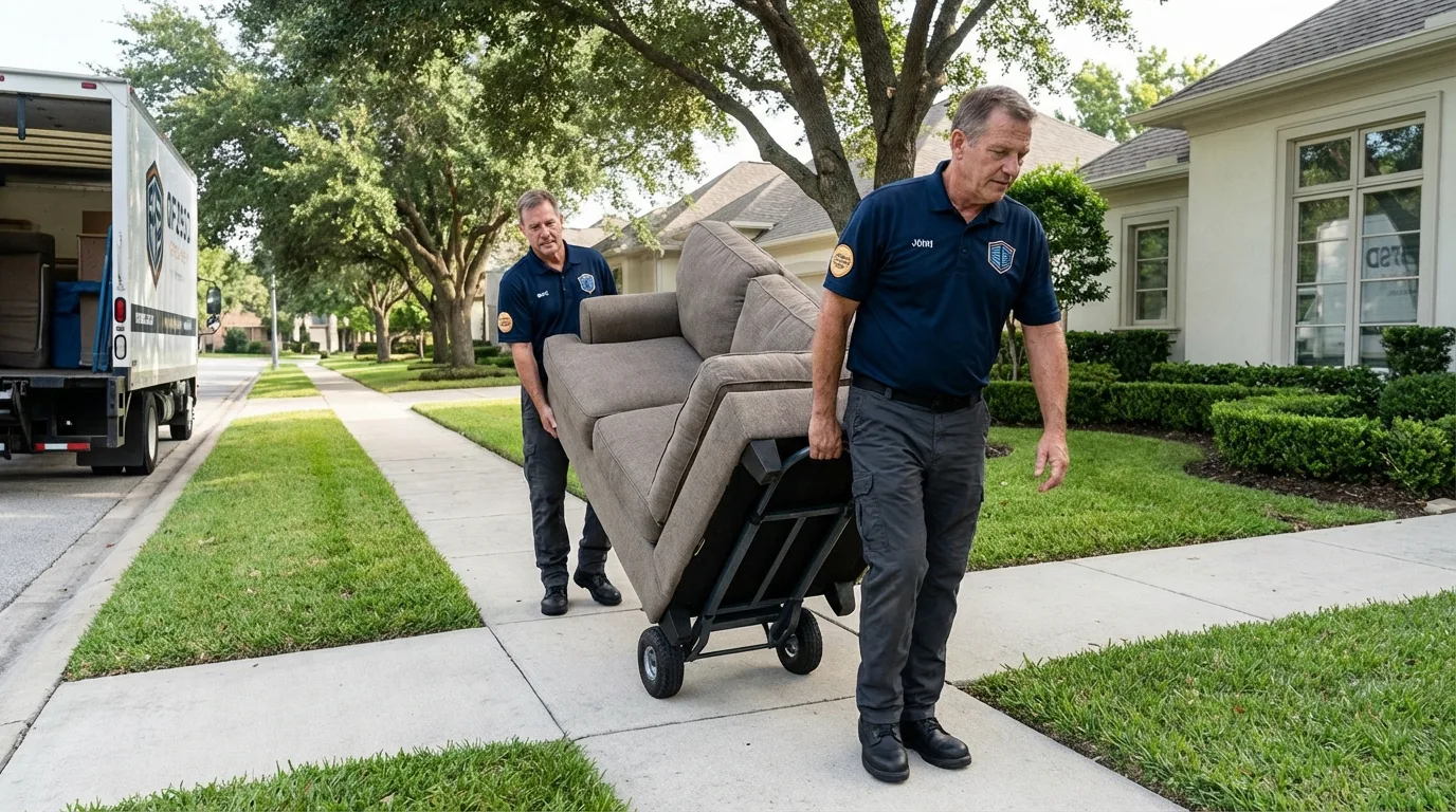 Local residential moving crew loading furniture in Swanquarter, NC